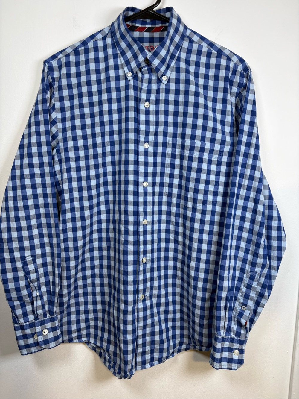 Izod Blue Gingham Button-Down Shirt - Men's
